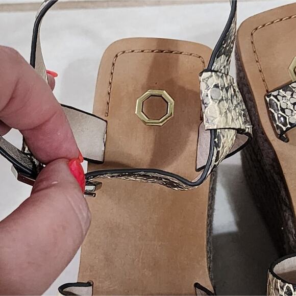 Louise Et Cie Paley Snakeskin Platform Wedge Espadrille Sandals size 42 10 us - Picture 12 of 14